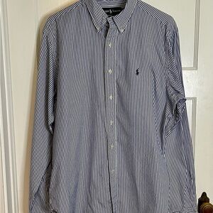 Ralph Lauren Blue Classic Fit Button Down Shirt 16 1/2